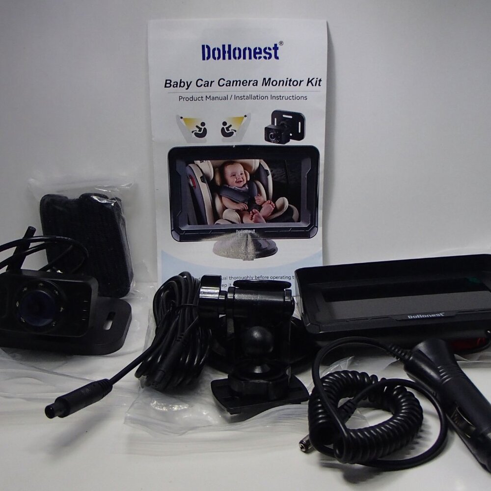 DoHonest V33 4.3" HD 1080P Video Baby Monitor with 360° Rotating Camera, Black